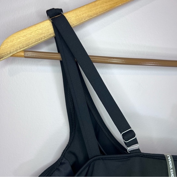 Land's End Black UV Chlorine Resistant Underwire Side Ruched Tankini Top 14DD - Picture 4 of 9